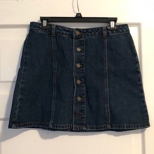 Denim Mini Skirt with Buttons